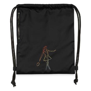 Badminton Player Sketch - Gymsac made from recycled material - black - Front