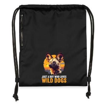 Wildhunde Wildhund - Turnbeutel aus Recycling-Material - Schwarz - Vorne
