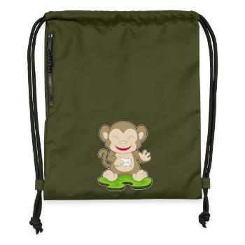 Lettre de singe - Sac à cordon en polyester recyclé - military green - Devant