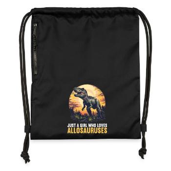 Allosaurier Allosaurus - Turnbeutel aus Recycling-Material - Schwarz - Vorne