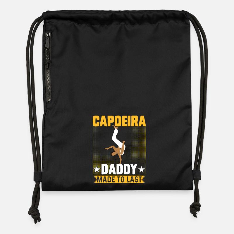 Capoeira papa faite pour durer - Sac à cordon en polyester recyclé - noir