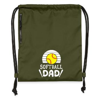 Softball Papa - Turnbeutel aus Recycling-Material - military Green - Vorne