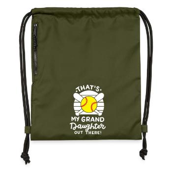 Softball Oma Opa - Turnbeutel aus Recycling-Material - military Green - Vorne