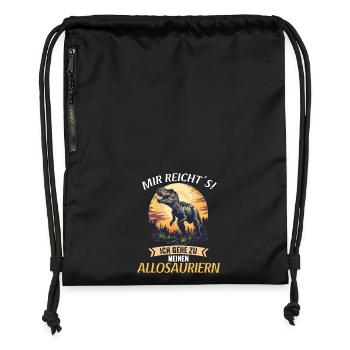 Allosaurier Allosaurus - Turnbeutel aus Recycling-Material - Schwarz - Vorne