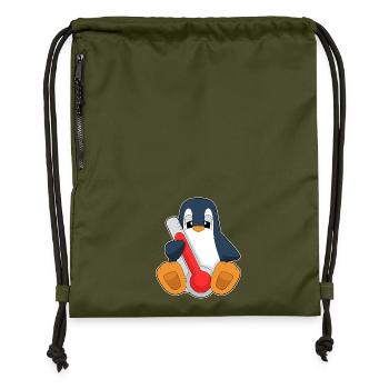Thermomètre clinique Penguin - Sac à cordon en polyester recyclé - military green - Devant