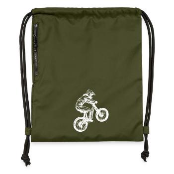Mountainbike Mädchen - Turnbeutel aus Recycling-Material - military Green - Vorne