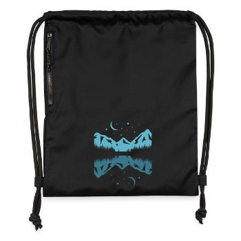 Moonlit Mountain Reflection - Gymsac made from recycled material - black - Front