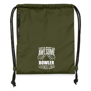 bowling - Sac à cordon en polyester recyclé - military green - Devant