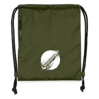 Flute Graphic - Gymsac made from recycled material - military green - Front