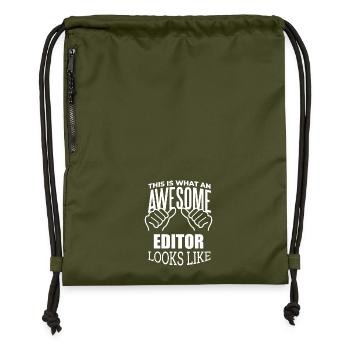 Redakteur - Turnbeutel aus Recycling-Material - military Green - Vorne