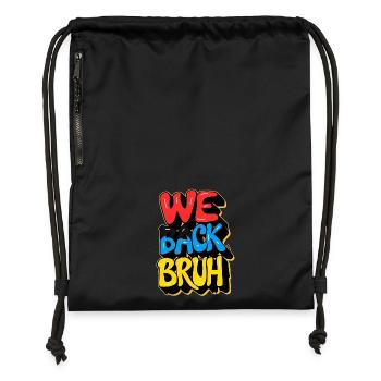 L’école est de retour, nous sommes de retour - Sac à cordon en polyester recyclé - noir - Devant