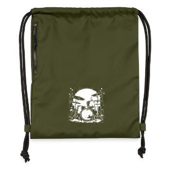 Croquis de piège - Sac à cordon en polyester recyclé - military green - Devant