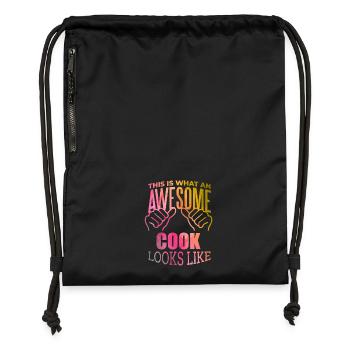 Cooking - Gymsac made from recycled material - black - Front