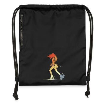 Roller Skating Girl Graphic - Gymsac made from recycled material - black - Front