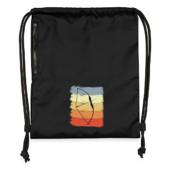 Vintage Bow and Arrow - Gymsac made from recycled material - black - Front