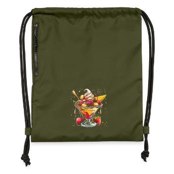 Graphique sundae à la crème glacée - Sac à cordon en polyester recyclé - military green - Devant