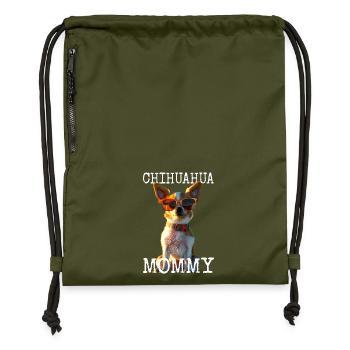 Chihuahua Mommy Mom Mother Mother's Day Chihuahuas - Gymsac made from recycled material - military green - Front