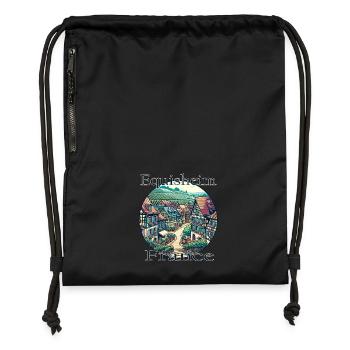 France, Eguisheim, Vieille ville, Montagnes, Paysage - Sac à cordon en polyester recyclé - noir - Devant
