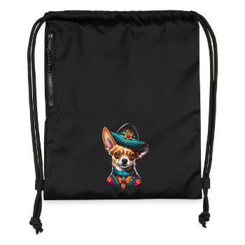 Cute - Geometric Chihuahua Dog Mexico - Gymsac made from recycled material - military green - Front