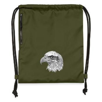 Pygargue à tête blanche Weißkopfseeadler - Sac à cordon en polyester recyclé - military green - Devant