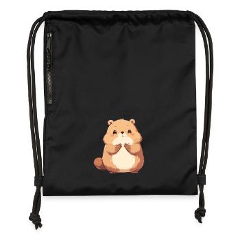 Beaver Biber - Sac à cordon en polyester recyclé - noir - Devant