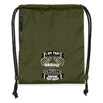 Conseiller fiscal Idée de cadeau drôle de dicton - Sac à cordon en polyester recyclé - military green - Devant