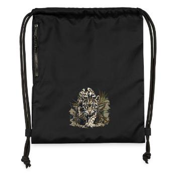 Clouded Leopard Nebelparder - Gymsac made from recycled material - black - Front