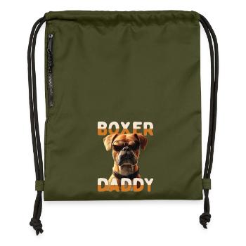 Allemand Boxer Papa Chien Papa Fête des Pères Boxer Papa - Sac à cordon en polyester recyclé - military green - Devant