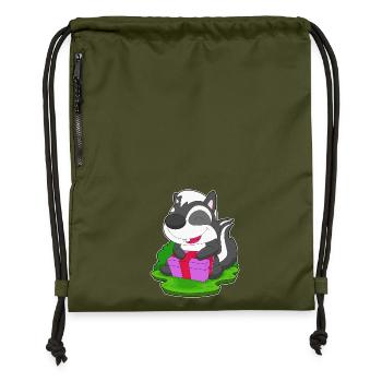 Forfait Noël Skunk - Sac à cordon en polyester recyclé - military green - Devant