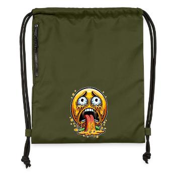 Visage d’attaque de vomi - Sac à cordon en polyester recyclé - military green - Devant