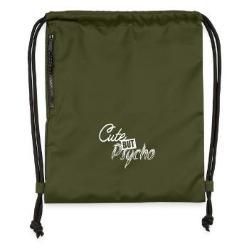 Mignon mais psycho Mignon mais fou Cadeau Girls - Sac à cordon en polyester recyclé - military green - Devant