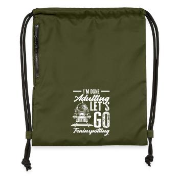 Ich Bin Fertig Mit Erwachsensein Lass Uns - Turnbeutel aus Recycling-Material - military Green - Vorne