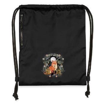 mystical forest animals nature fox foxes fairy tale child - Gymsac made from recycled material - black - Front