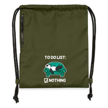 Lustiger Spruch lustige Sprüche - Panda Motiv - Turnbeutel aus Recycling-Material - military Green - Vorne