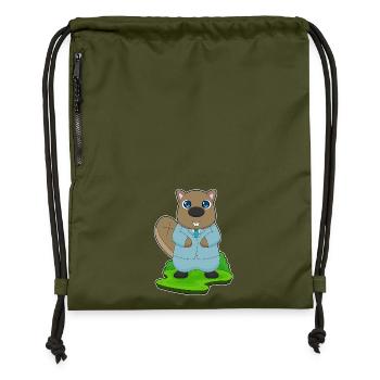 Biber Bräutigam Anzug Hochzeit - Turnbeutel aus Recycling-Material - military Green - Vorne