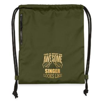 Sing - Gymsac made from recycled material - military green - Front