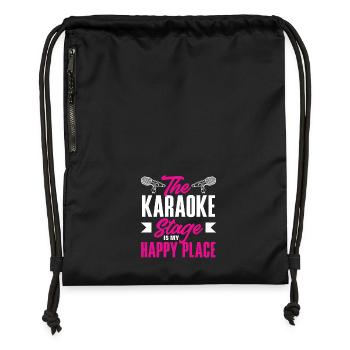 The karaoke stage is my place of happiness - Gymsac made from recycled material - black - Front