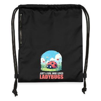 Ladybug Marienkäfer - Gymsac made from recycled material - black - Front