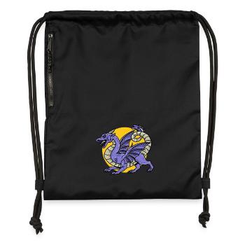 Fantasy RPG Dragon Magic Dungeon - Gymsac made from recycled material - black - Front