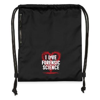 J’adore la criminalistique - Sac à cordon en polyester recyclé - noir - Devant
