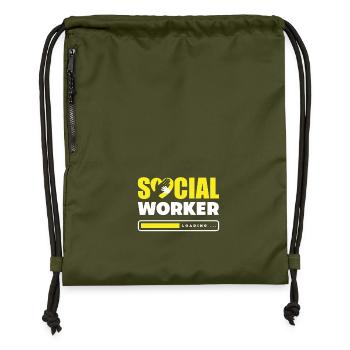 Sozialarbeiter Wird Geladen... - Turnbeutel aus Recycling-Material - military Green - Vorne