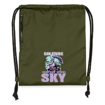 Solitude Up in the Sky – Paragliding - Gymsac made from recycled material - military green - Front