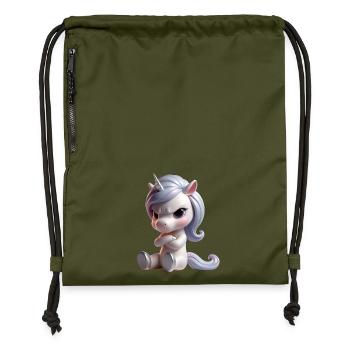 Licorne sinistre 1 - Sac à cordon en polyester recyclé - military green - Devant