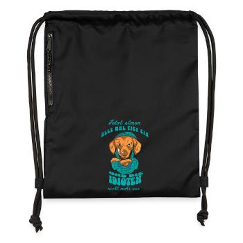 Maintenant, tout le monde prend une profonde respiration - Sac à cordon en polyester recyclé - noir - Devant