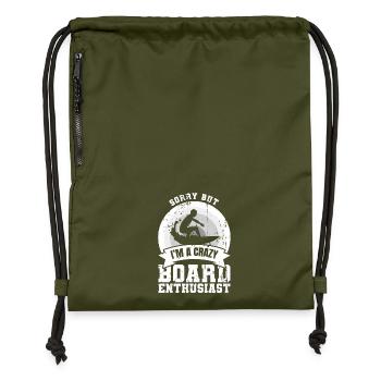 Blague sur le surfeur de vagues - Sac à cordon en polyester recyclé - military green - Devant