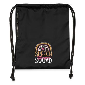 Speech Therapy Team Regenbogen - Gymsac made from recycled material - black - Front