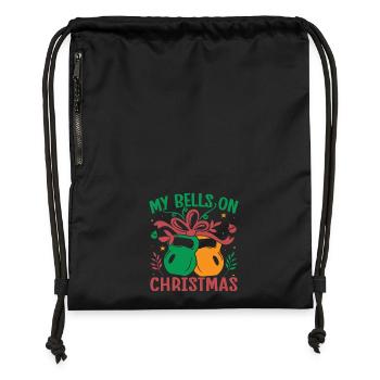 Fanatiques de fitness Mes cloches à Noël - Sac à cordon en polyester recyclé - noir - Devant