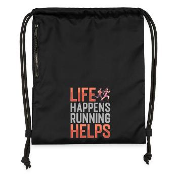 Jogging Happens Running Helps Running - Gymsac made from recycled material - black - Front