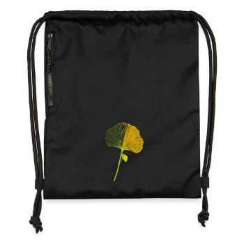 Ginkgo-Blatt-Kunst Ginkgo Feuille Art - Sac à cordon en polyester recyclé - noir - Devant