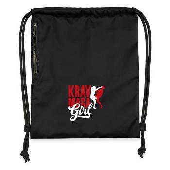 Krav Maga Girl Woman - Gymsac made from recycled material - black - Front